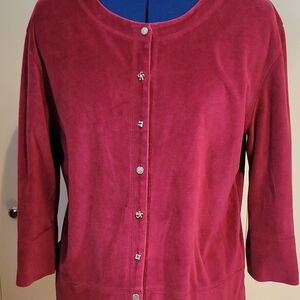 J. Jill Women's Blouse in Rich Burgundy